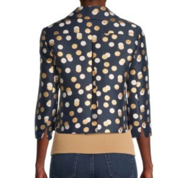 Akris Punto Navy Jacquard Metallic Dot Jacket — Size 8, NWT - Picture 14 of 14